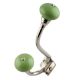 Lime Green Ceramic Silver Iron Hooks